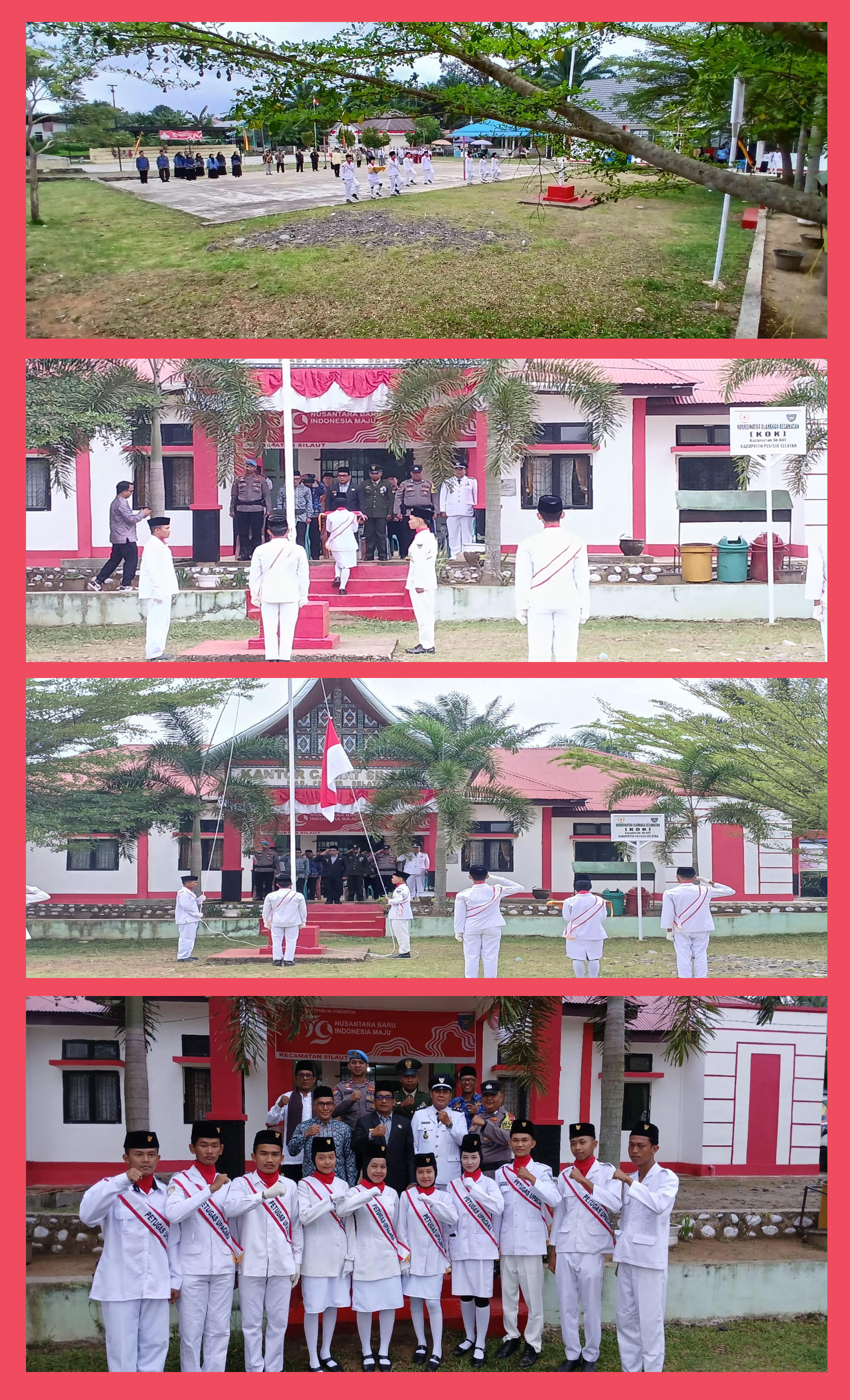 Upacara Penurunan Bendera Merah Putih dalam Rangka HUT RI Ke 79 di Kecamatan Silaut